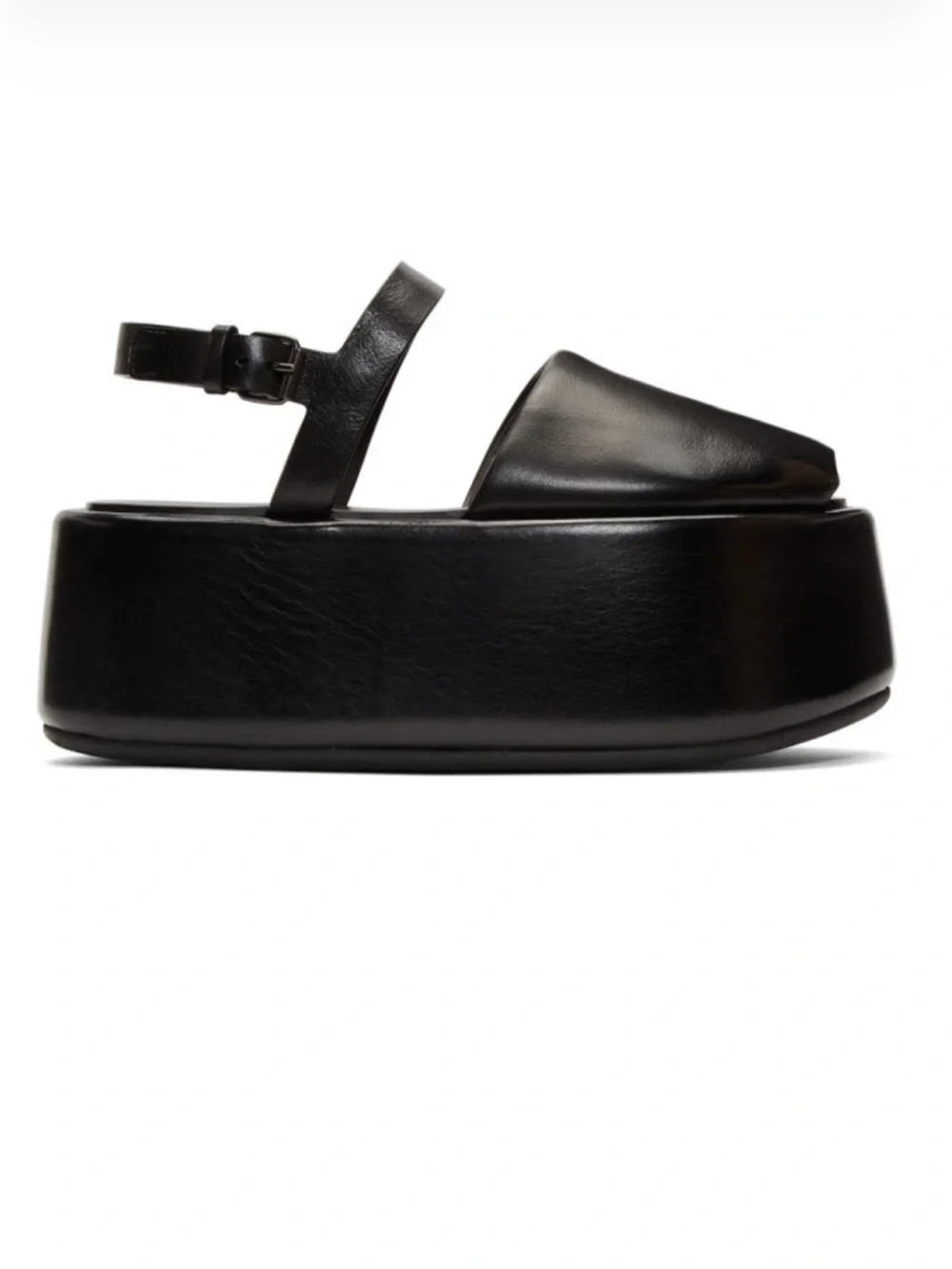 Marsell Black Leather Platform Sandals